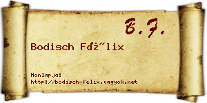 Bodisch Félix névjegykártya